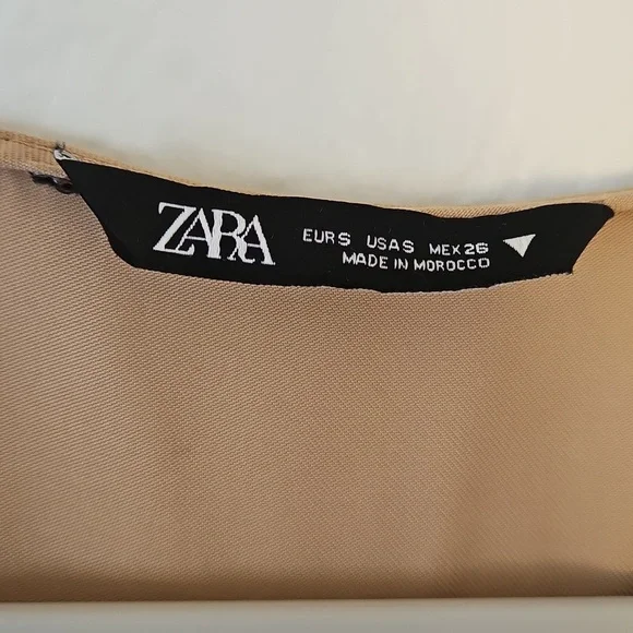 Zara Tan Long Sleeve Tiered Dress - Picture 2 of 8